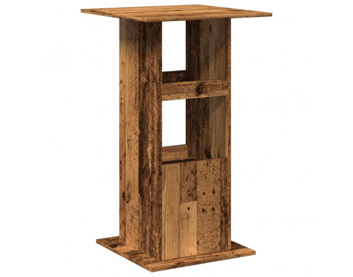 Sonata H Бар маса с рафт, старо дърво, 60x60x102 см, инженерно дърво