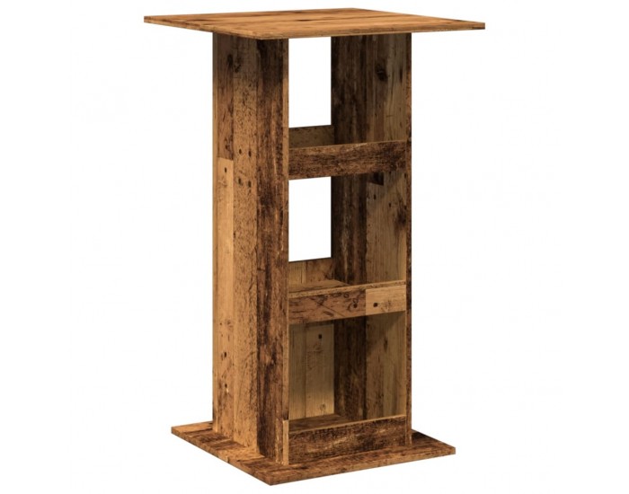 Sonata H Бар маса с рафт, старо дърво, 60x60x102 см, инженерно дърво