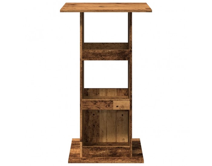 Sonata H Бар маса с рафт, старо дърво, 60x60x102 см, инженерно дърво