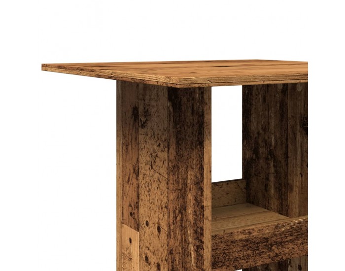 Sonata H Бар маса с рафт, старо дърво, 60x60x102 см, инженерно дърво