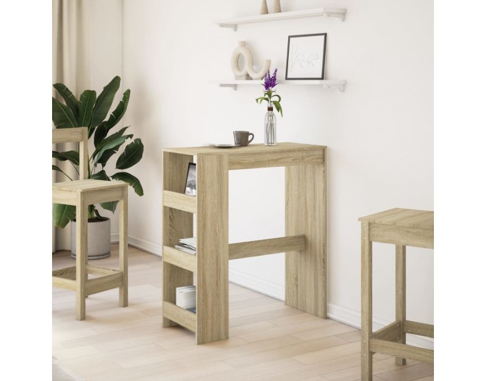 Sonata H Бар маса с рафтове, дъб сонома, 90x40x103,5 см, инженерно дърво