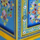 Sonata H Нощно шкафче, мангово дърво масив, тюркоаз, ръчно рисувано