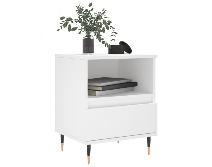 Sonata H Нощно шкафче, бяло, 40x35x50 см, инженерно дърво