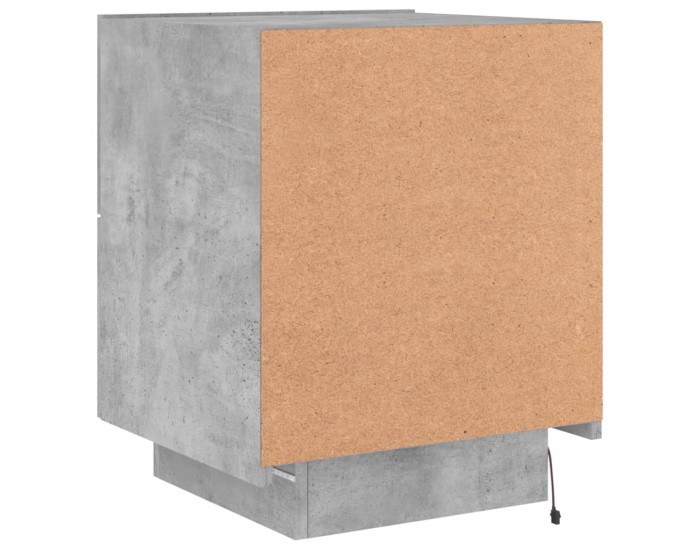 Sonata H Нощно шкафче с LED осветление, бетонно сив, инженерно дърво