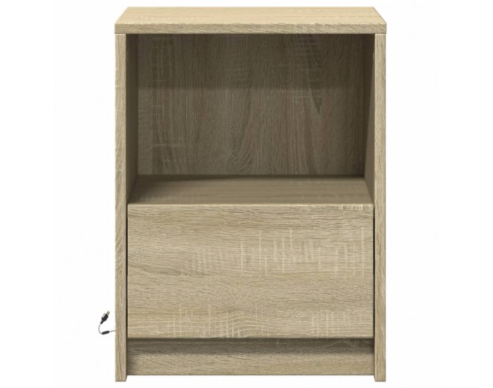 Sonata H Нощно шкафче с LED осветление, дъб сонома, инженерно дърво