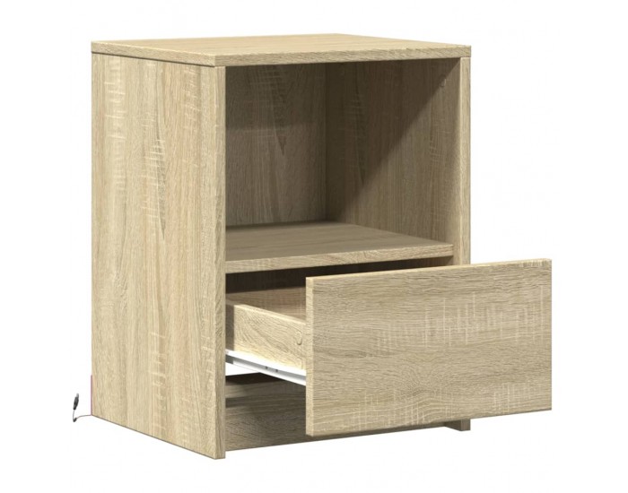 Sonata H Нощно шкафче с LED осветление, дъб сонома, инженерно дърво