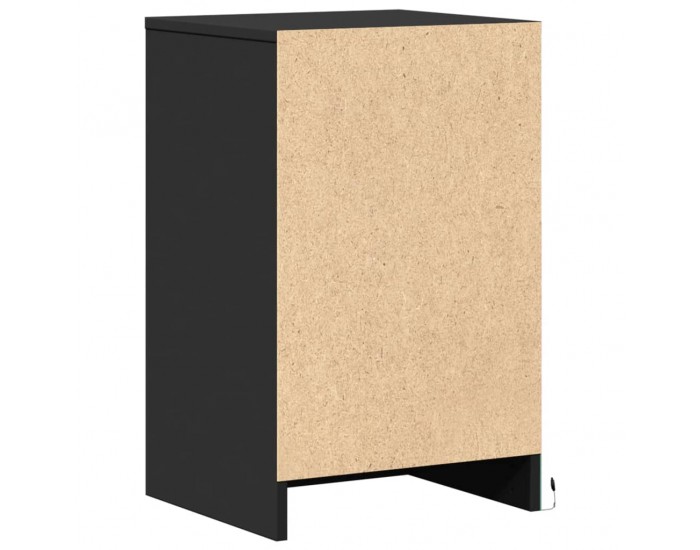 Sonata H Нощно шкафче с LED осветление, черно, инженерно дърво