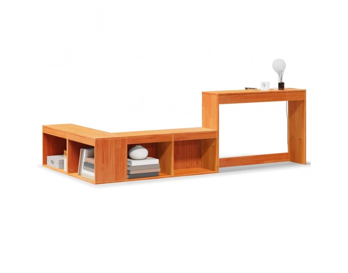 Sonata H Нощно шкафче с бюро, восъчнокафяв, 232x112x75 см, бор масив