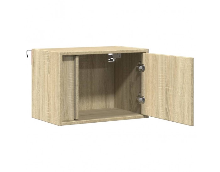 Sonata H Нощни шкафчета за стена с LED осветление, 2 бр, сонома дъб