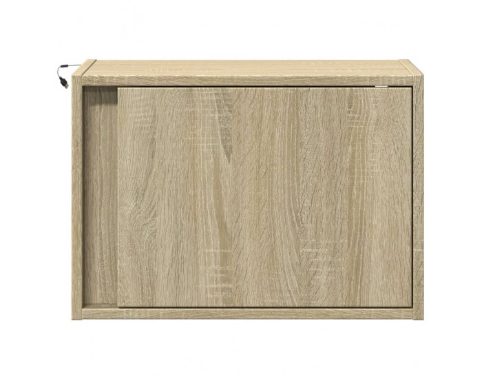 Sonata H Нощни шкафчета за стена с LED осветление, 2 бр, сонома дъб