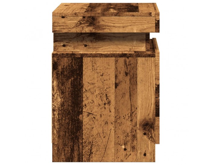 Sonata H Нощно шкафче с LED, старо дърво, 35x39x55 см, инженерно дърво