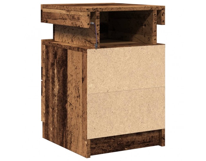 Sonata H Нощно шкафче с LED, старо дърво, 35x39x55 см, инженерно дърво