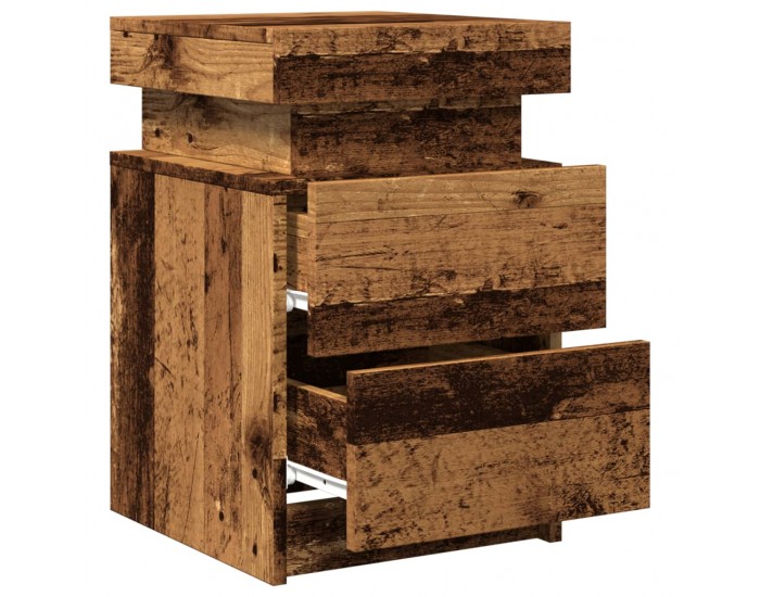 Sonata H Нощно шкафче с LED, старо дърво, 35x39x55 см, инженерно дърво