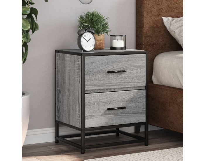 Sonata H Нощни шкафчета, 2 бр, сив сонома, 40x31x50 см, инженерно дърво