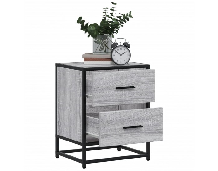 Sonata H Нощни шкафчета, 2 бр, сив сонома, 40x31x50 см, инженерно дърво