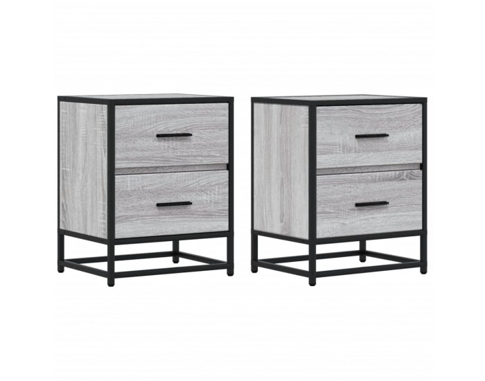 Sonata H Нощни шкафчета, 2 бр, сив сонома, 40x31x50 см, инженерно дърво