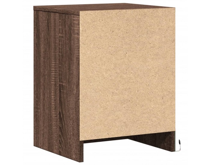 Sonata H Нощни шкафчета с LED, 2 бр, Кафяв дъб, инженерно дърво