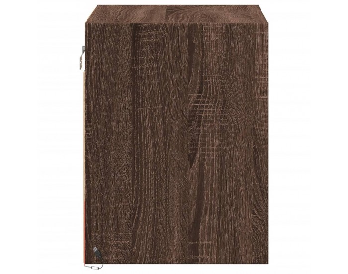 Sonata H Нощно шкафче за стена с LED осветление, кафяв дъб
