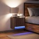 Sonata H Нощно шкафче за стена с LED осветление, кафяв дъб