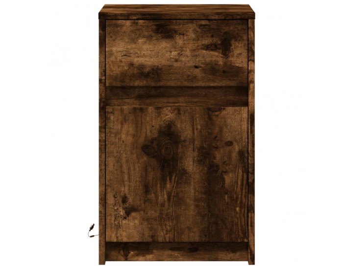 Sonata H Нощни шкафчета с LED, 2 бр, Опушен дъб, инженерно дърво