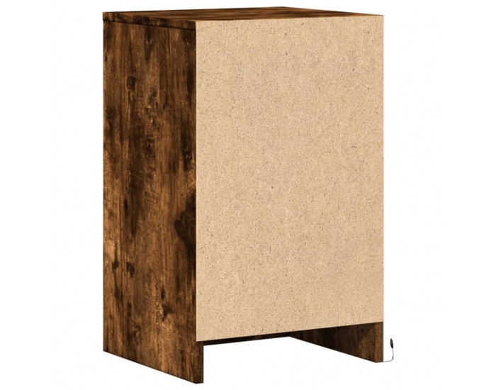 Sonata H Нощни шкафчета с LED, 2 бр, Опушен дъб, инженерно дърво