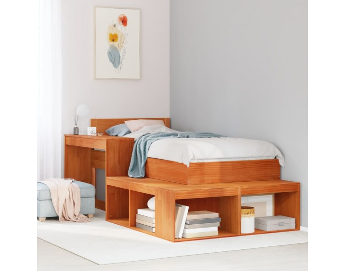 Sonata H Нощно шкафче с бюро, восъчнокафяв, 222x107x75 см, бор масив