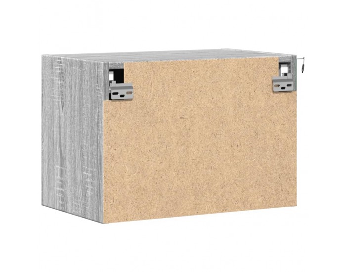 Sonata H Нощни шкафчета за стена с LED осветление, 2 бр, сив сонома