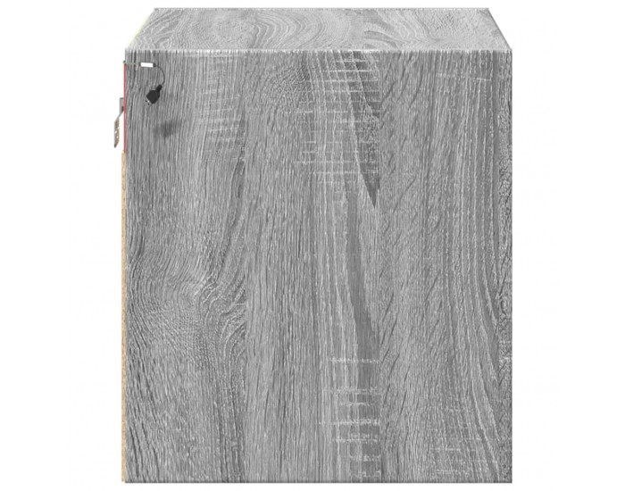 Sonata H Нощни шкафчета за стена с LED осветление, 2 бр, сив сонома