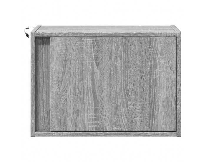 Sonata H Нощни шкафчета за стена с LED осветление, 2 бр, сив сонома