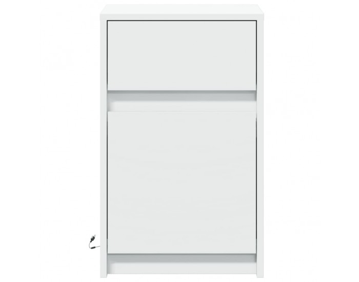 Sonata H Нощно шкафче с LED осветление, бяло, инженерно дърво