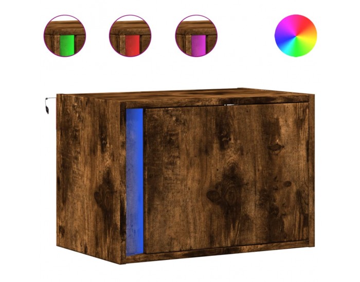 Sonata H Нощно шкафче за стена с LED осветление, опушен дъб