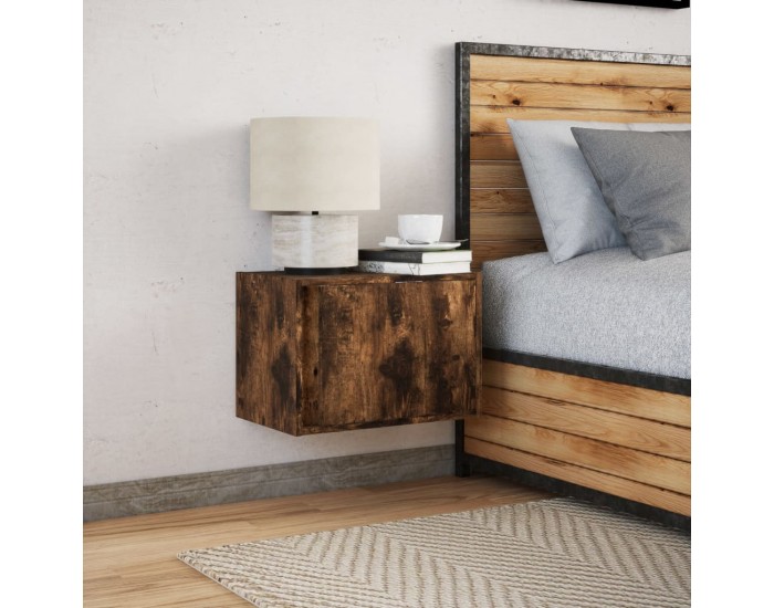 Sonata H Нощно шкафче за стена с LED осветление, опушен дъб