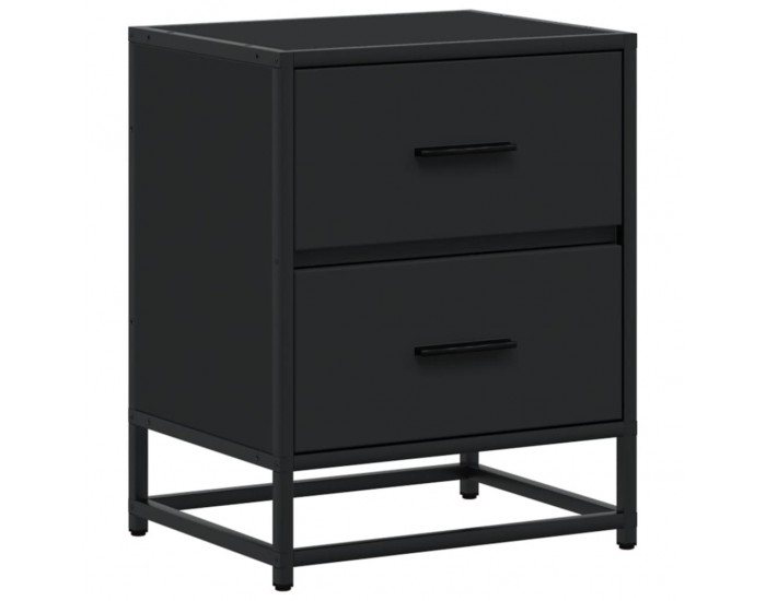Sonata H Нощни шкафчета, 2 бр, черни, 40x31x50 см, инженерно дърво