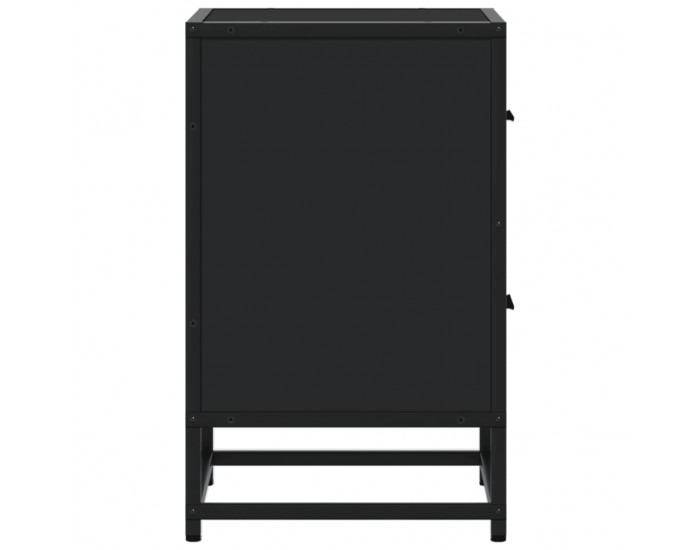 Sonata H Нощни шкафчета, 2 бр, черни, 40x31x50 см, инженерно дърво