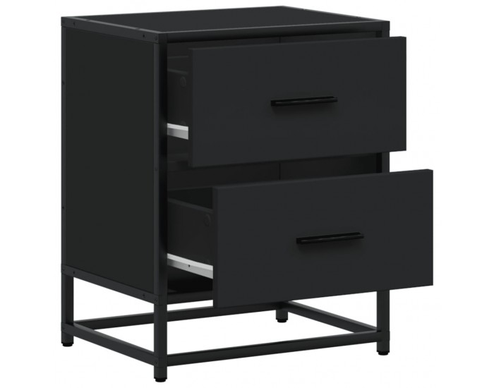 Sonata H Нощни шкафчета, 2 бр, черни, 40x31x50 см, инженерно дърво