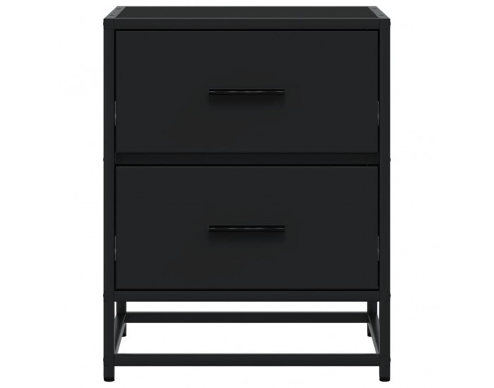 Sonata H Нощни шкафчета, 2 бр, черни, 40x31x50 см, инженерно дърво