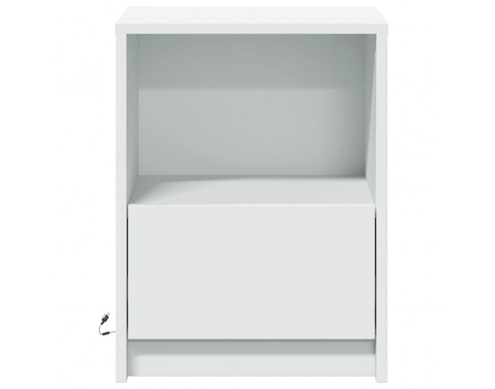 Sonata H Нощно шкафче с LED осветление, бяло, инженерно дърво