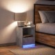 Sonata H Нощно шкафче с LED осветление, бетонно сив, инженерно дърво