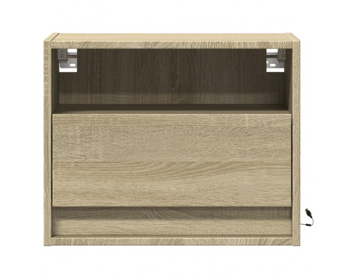 Sonata H Нощно шкафче за стена с LED осветление, дъб сонома