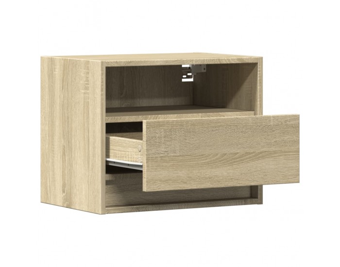 Sonata H Нощно шкафче за стена с LED осветление, дъб сонома