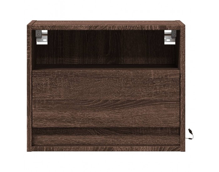 Sonata H Нощно шкафче за стена с LED осветление, кафяв дъб