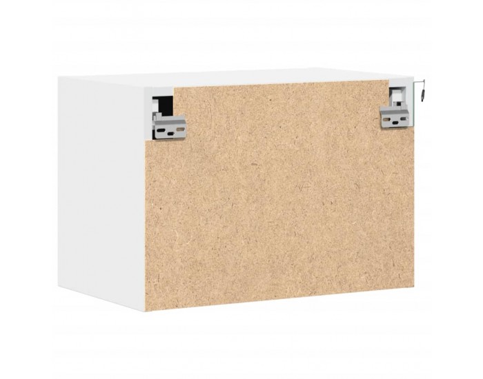 Sonata H Нощни шкафчета за стена с LED осветление, 2 бр, бели