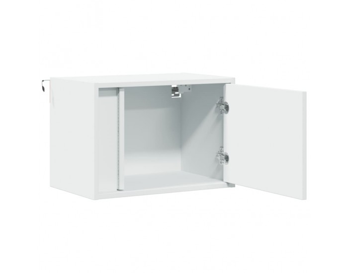 Sonata H Нощни шкафчета за стена с LED осветление, 2 бр, бели