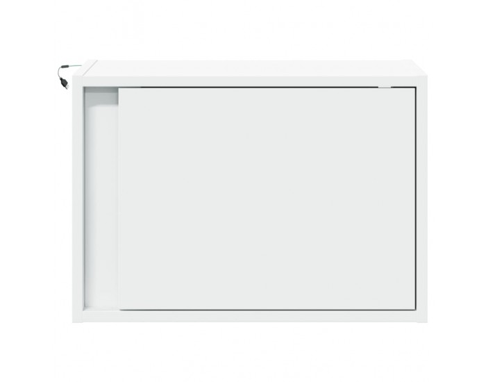 Sonata H Нощни шкафчета за стена с LED осветление, 2 бр, бели