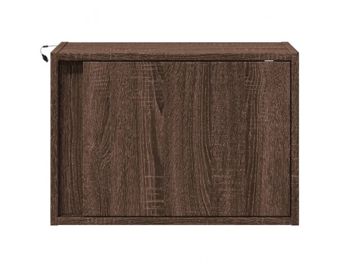 Sonata H Нощно шкафче за стена с LED осветление, кафяв дъб