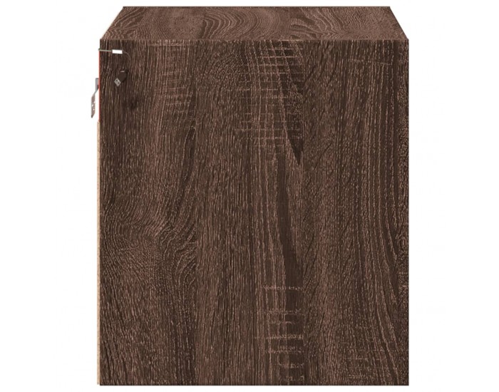 Sonata H Нощно шкафче за стена с LED осветление, кафяв дъб