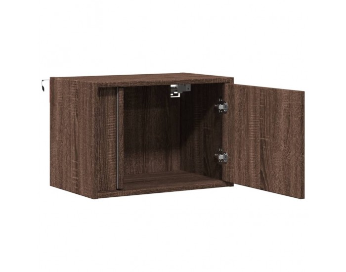 Sonata H Нощно шкафче за стена с LED осветление, кафяв дъб