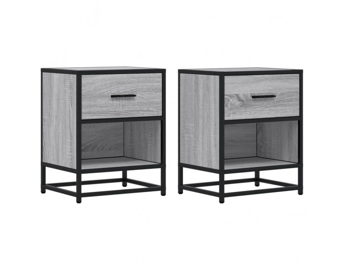 Sonata H Нощни шкафчета, 2 бр, сив сонома, 40x31x50 см, инженерно дърво