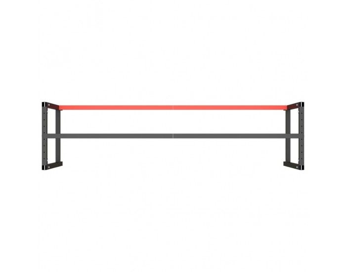 Sonata H Рамка за работна маса матово черно и червено 220x57x79 см метал
