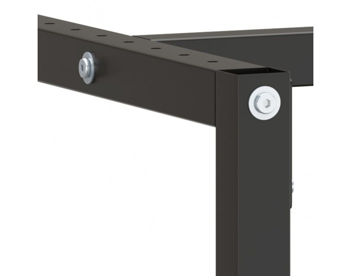 Sonata H Рамка за работна маса матово черно и червено 220x57x79 см метал